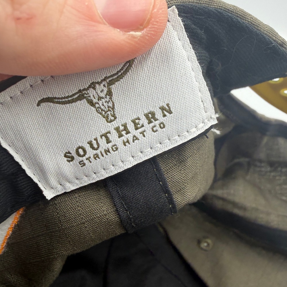 Southern String Hat Co Olive Green Ripstop Duck Rope Hat Snapback Cap RARE - Picture 7 of 7
